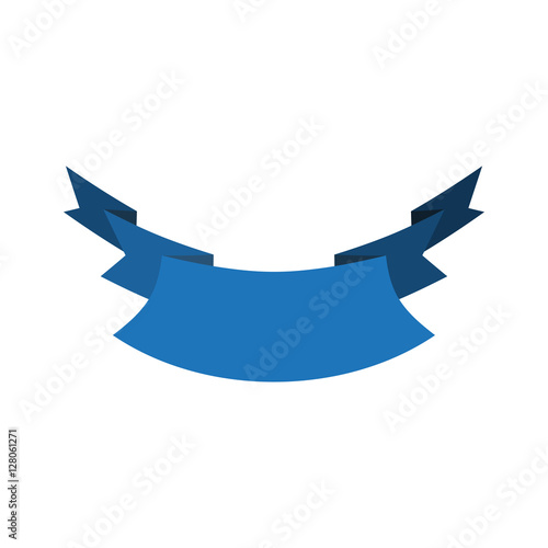 Ribbon isolated template blue. Decorative tape for heraldry. Ret