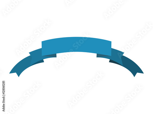 Ribbon isolated template blue. Decorative tape for heraldry. Ret