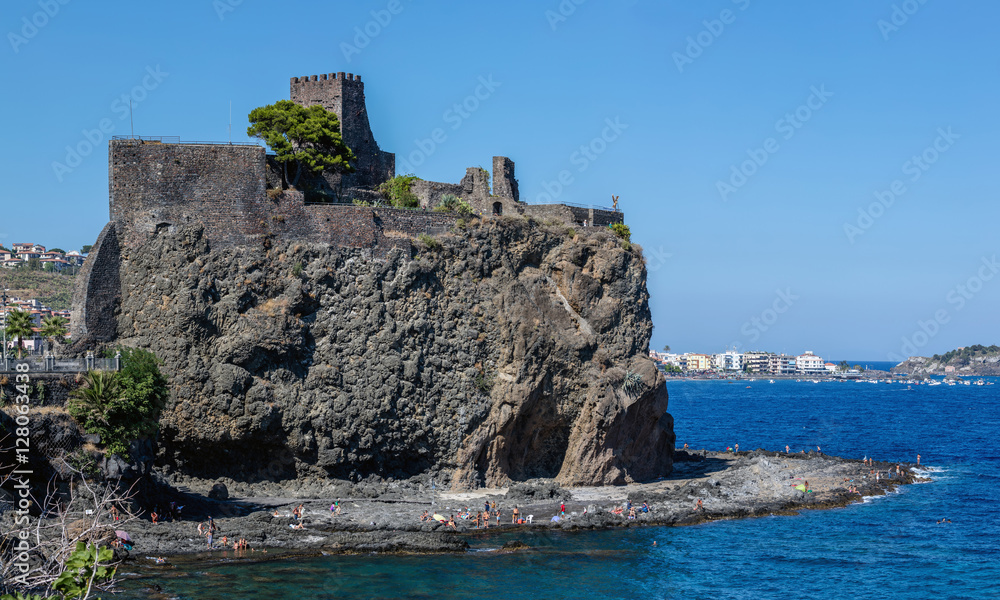 The Aci Castello's castle is situated on a ridge of lava, dominating the surrounding square. Built by the Normans from black lava stone between 1076 and 1081.