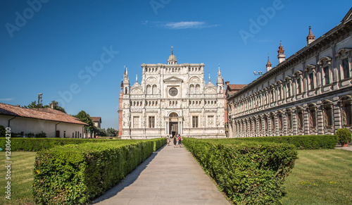 View of the cathedral of Certosa di Pavia Carthusian monastery 
