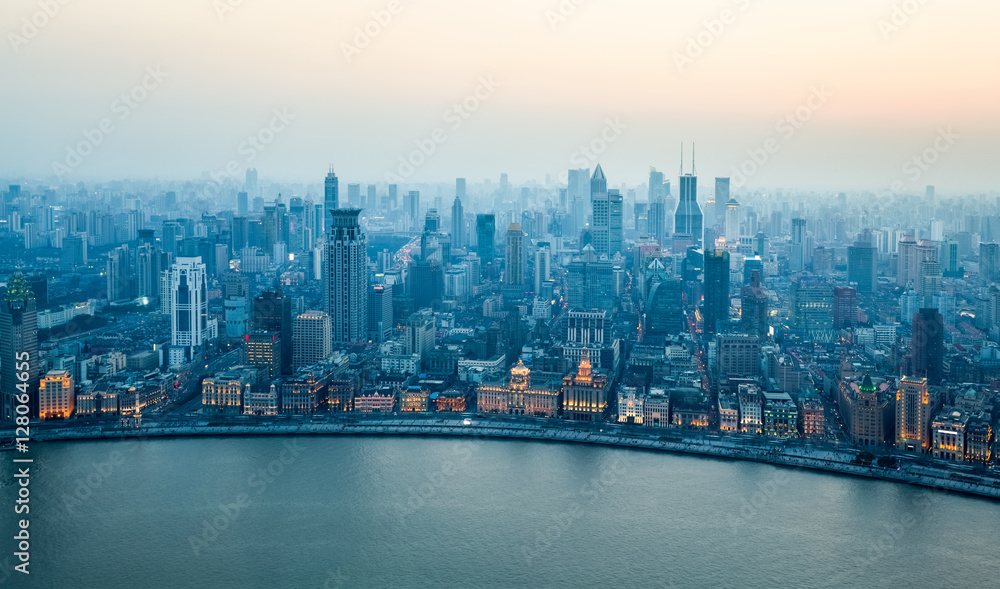 custom made wallpaper toronto digitalaerial view of beautiful shanghai bund in nightfall