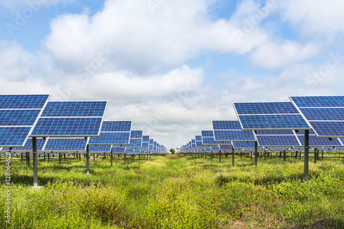 solar panels  photovoltaics in solar power station 