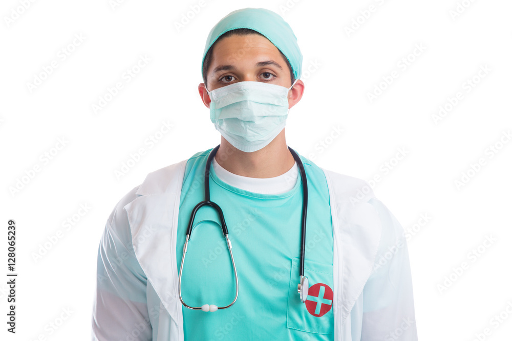 Junger Arzt Doktor Mundschutz Beruf Arztkittel Freisteller Junger Arzt Doktor Mundschutz Beruf Arztkittel Freisteller
