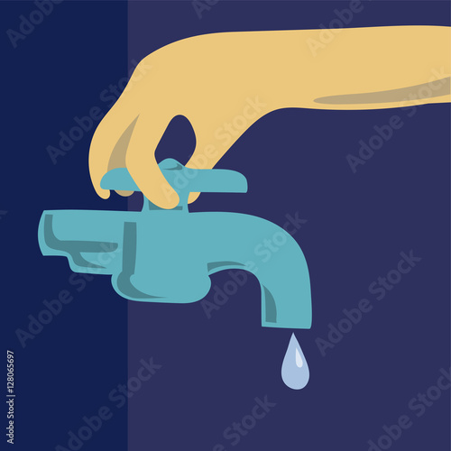 Save Environment Turning Off Dripping Water Faucet