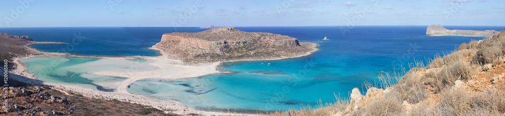 Panoramic view of Balos beach, Greece, Crete
