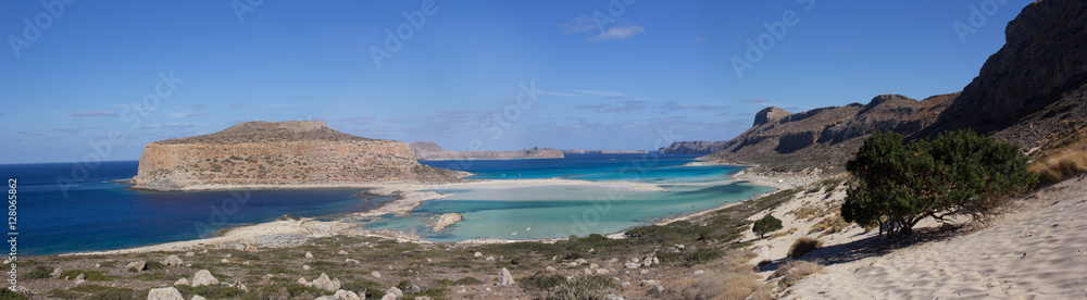 Panoramic view of Balos beach, Greece, Crete