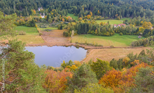 autumn landscape in Martello Valley,South Tyrol, Italia. 