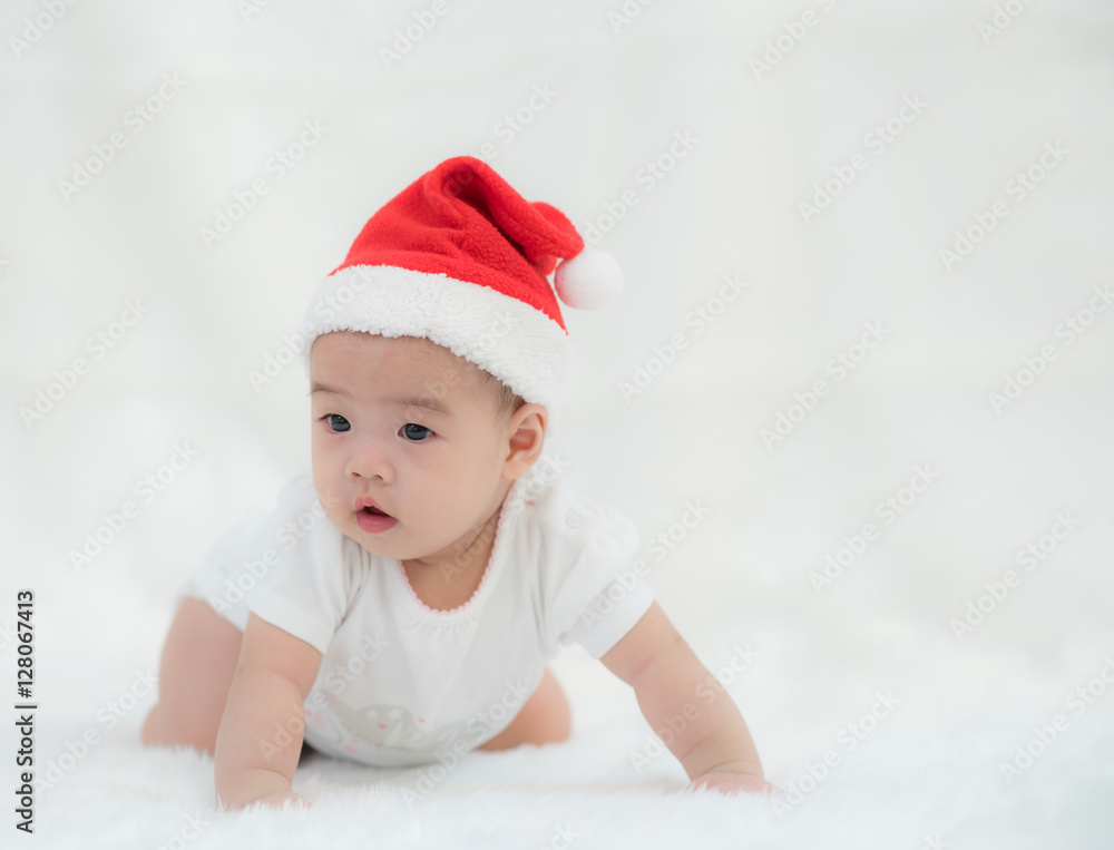 Baby with Santa Claus hat Baby with Santa Claus hat