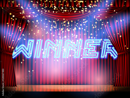 Winner lettering stage