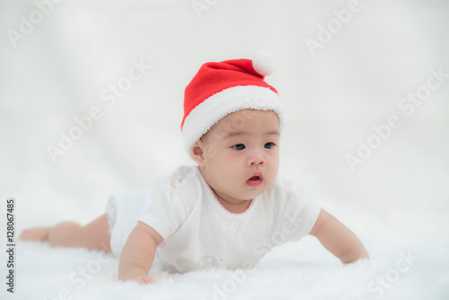 Baby with Santa Claus hat