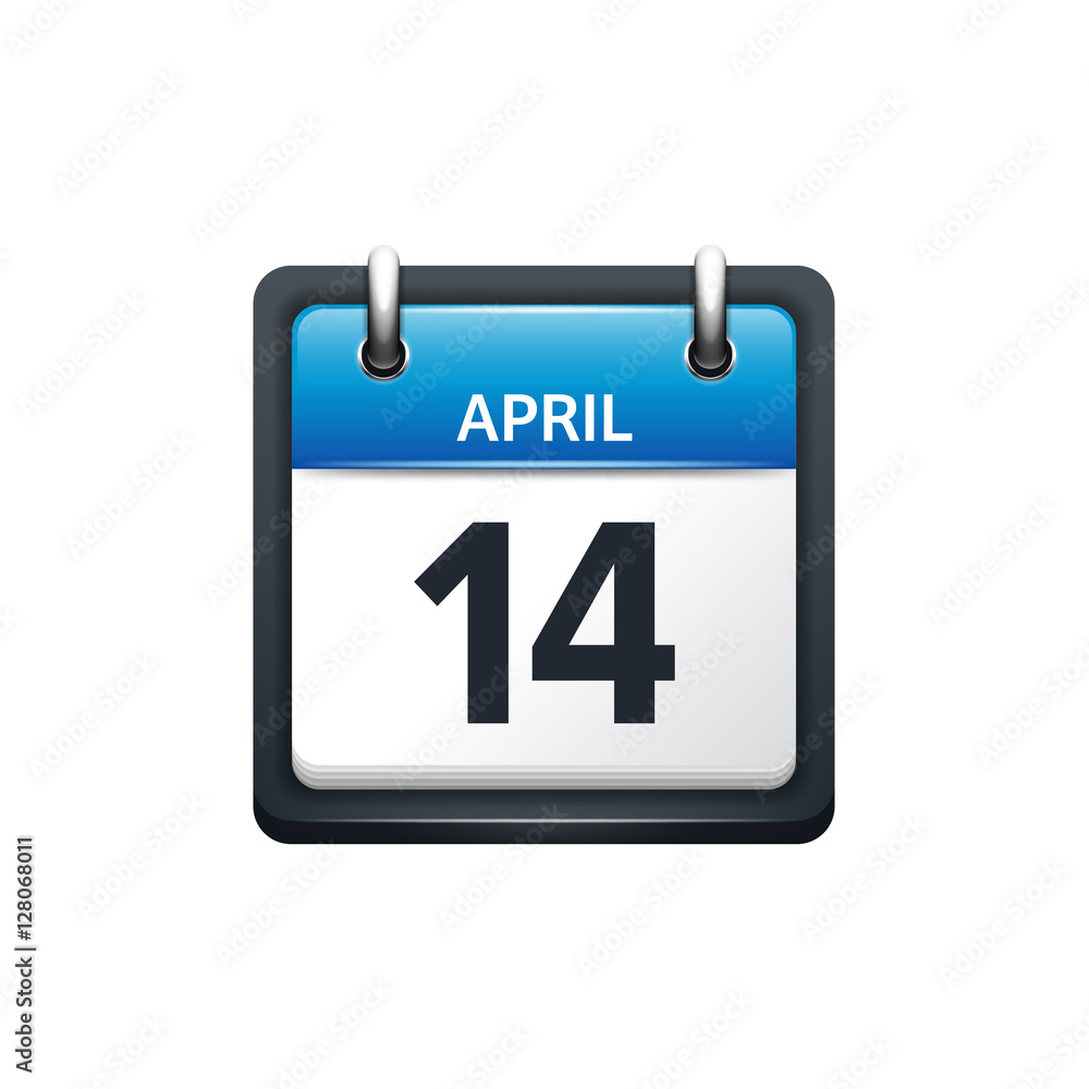 April 14. Calendar icon.Vector illustration,flat style.Month and date..Sunday,Monday,Tuesday,Wednesday,Thursday,Friday,Saturday.Week,weekend,red letter day. 2017,2018 year.Holidays. April 14. Calendar icon.Vector illustration,flat style.Month and date..Sunday,Monday,Tuesday,Wednesday,Thursday,Friday,Saturday.Week,weekend,red letter day. 2017,2018 year.Holidays.