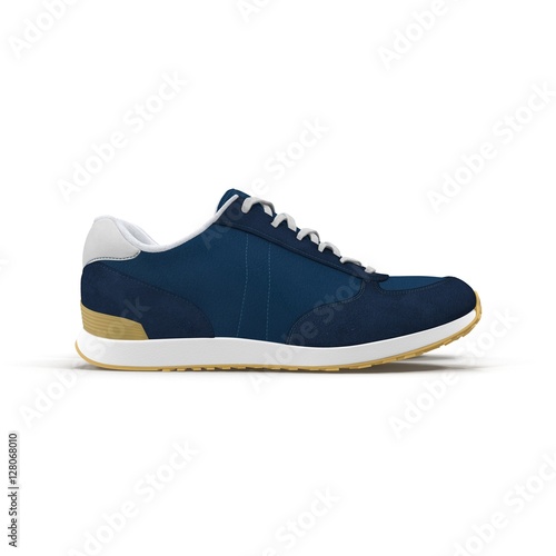 sneakers isolated on white. Side view. 3D illustration