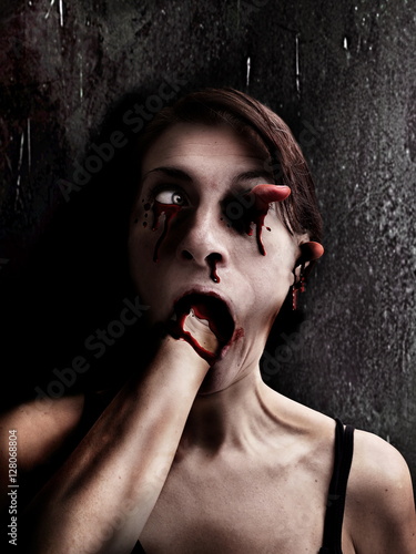 junkie woman has horror hallucinations