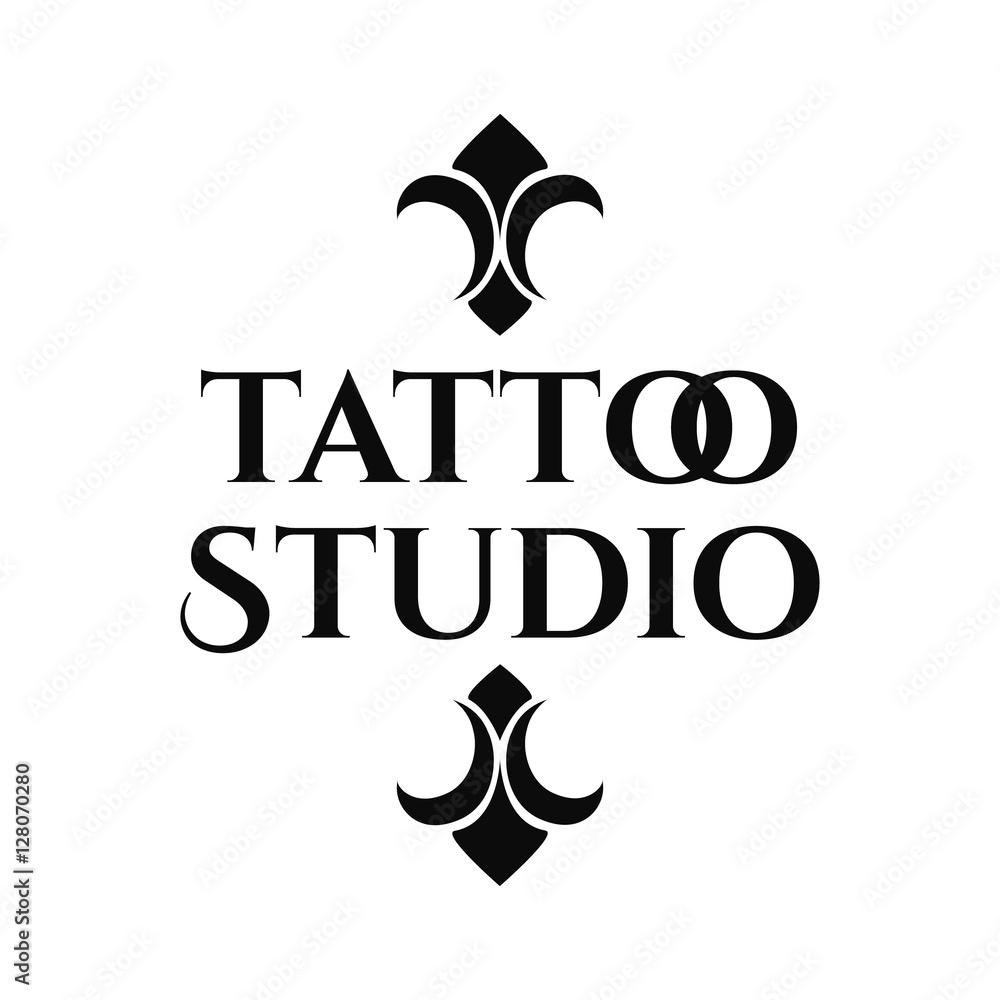 Studio tattoo retro logo template Studio tattoo retro logo template