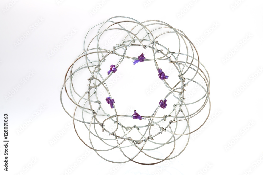 Geometric toy / View of geometric toy, made from wire. Geometric toy / View of geometric toy, made from wire.