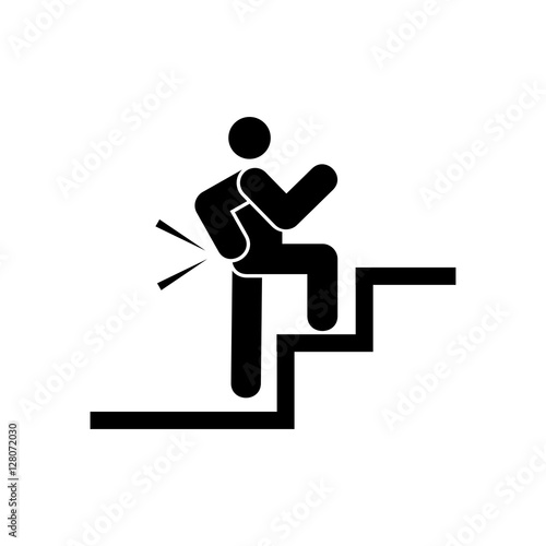 Man on stairs icon vector