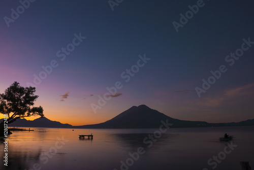 Lake Atitlan with vulcano San Pedro on Guatemala