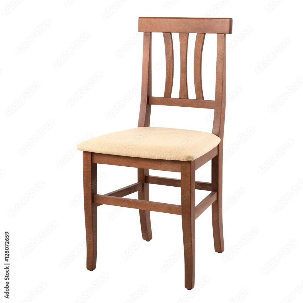 Wooden comfortable chair isolated on white background. Wooden comfortable chair isolated on white background.