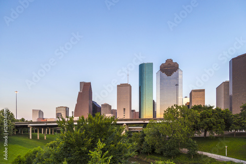 View on downtown Houston in late afternoon