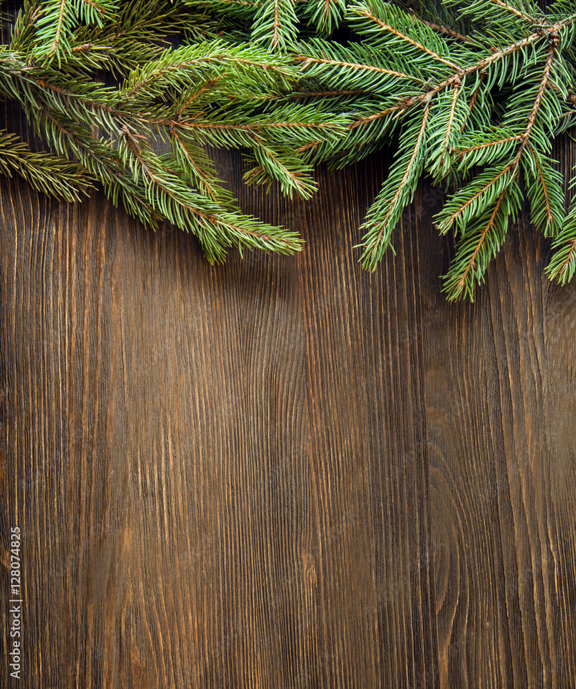 Christmas Tree on wooden background Christmas Tree on wooden background