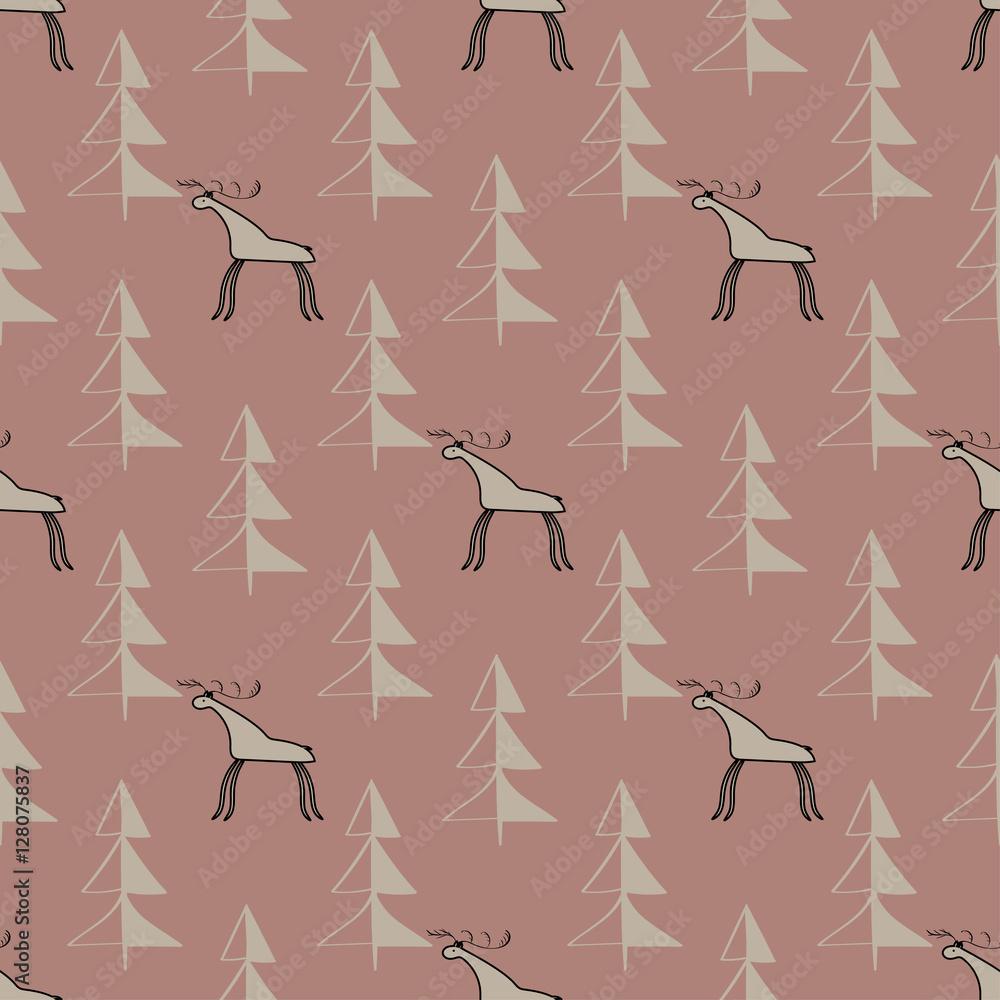 Moose wood ethnic ornament seamless pattern. Moose wood ethnic ornament seamless pattern.
