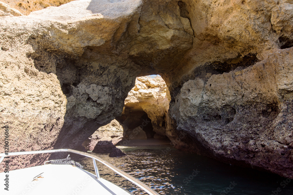 Boat trip to the caves at Benagil in Algarve, Portugal