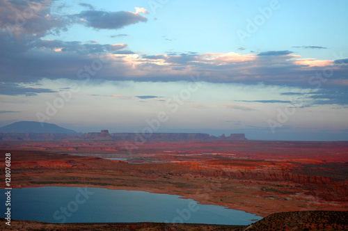 Dramatic Colorful Evening View of Lake Powell in Page Arizona