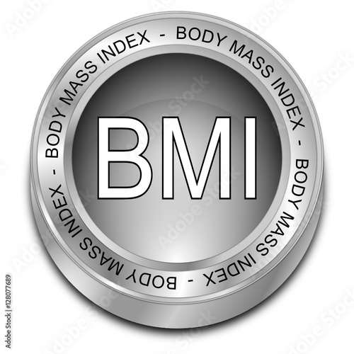 BMI - Body Mass Index Button - 3D illustration