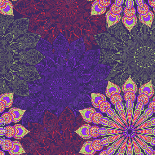 Ethnic floral seamless pattern