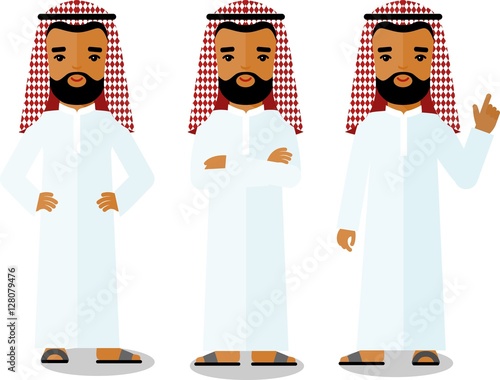 Illustration of different arabic business people. 
