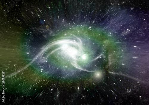 Stars, dust and gas nebula in a far galaxy © Zhanna Ocheret