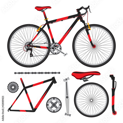 Bicycle, bike parts, accessories, details, ecological vehicle in