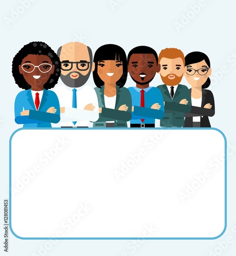  Concept of vector  african american, european business peoples
