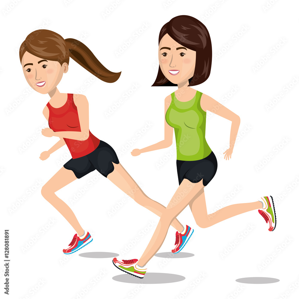 women running characters icon vector illustration design women running characters icon vector illustration design