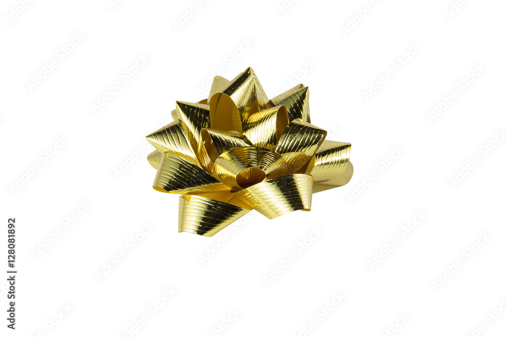 Golden Ribbon on white background Golden Ribbon on white background