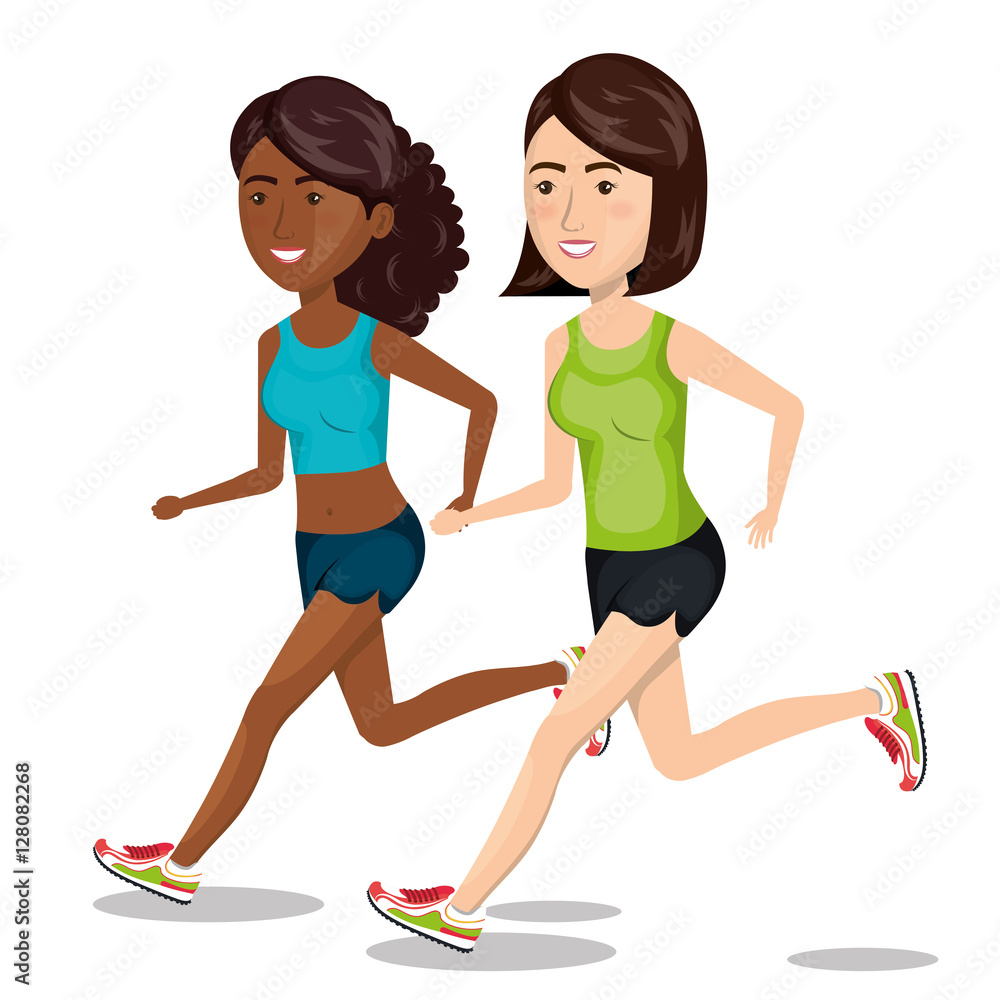 women running characters icon vector illustration design women running characters icon vector illustration design