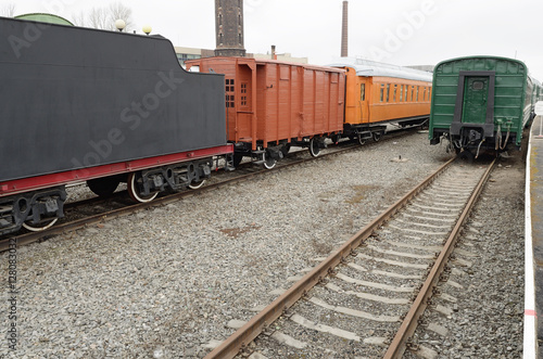 train cars at the station.
