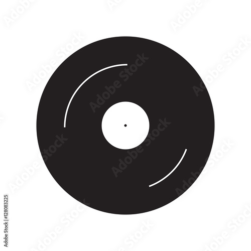 Simple flat vinyl icon, grayscale on white background
