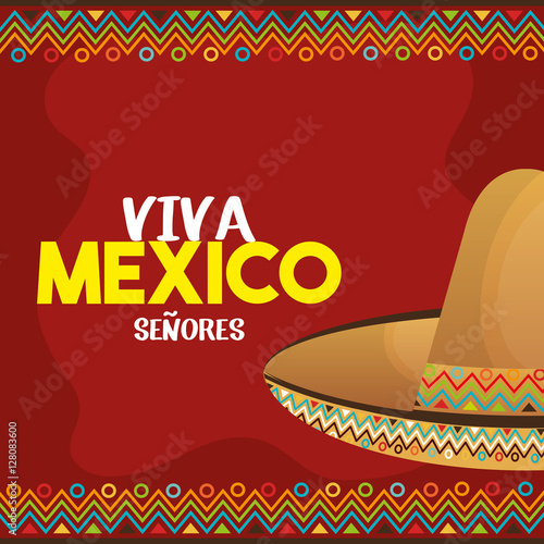 viva mexico poster icon vector illustration design