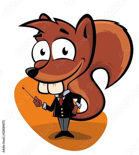 Funny squirrel presenting