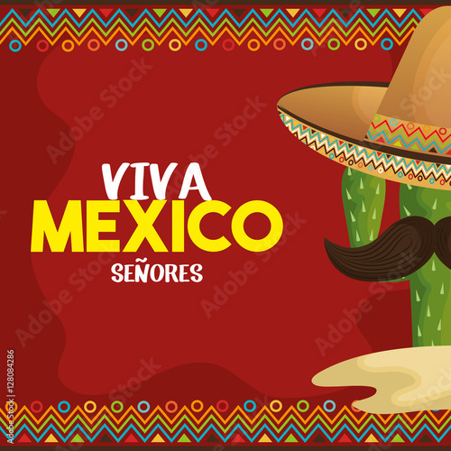 viva mexico poster icon vector illustration design