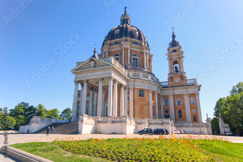 Basilica di Superga, a baroque church on Turin (Torino)  hills, Italy, Europe photo