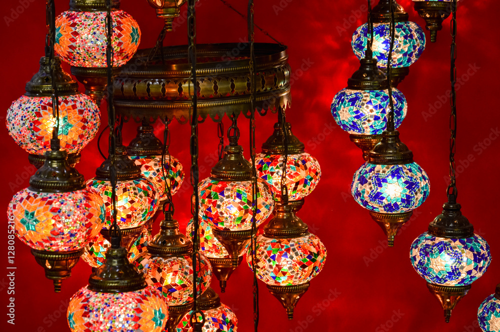 Fototapeta premium Turkish decorative lamps on Grand Bazaar at Istanbul