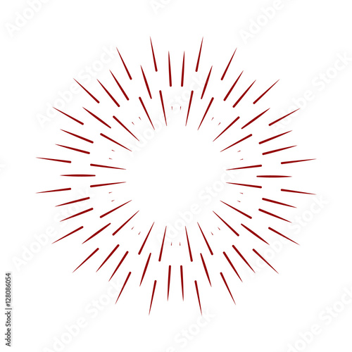 Rays radiating from a center. Linear drawing of rays of the sun. Design elements for your projects. Sunburst frame illustration.