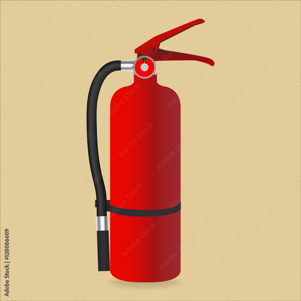Fire extinguisher isolated on color background. Vector illustration.