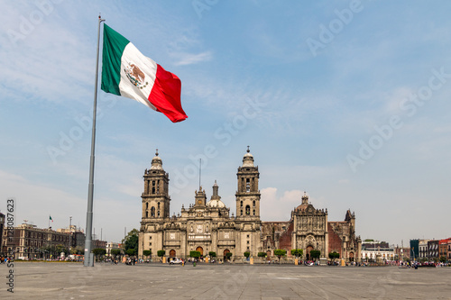 Panoramic view of Zocalo and Cathedral - Mexico City, Mexico photo