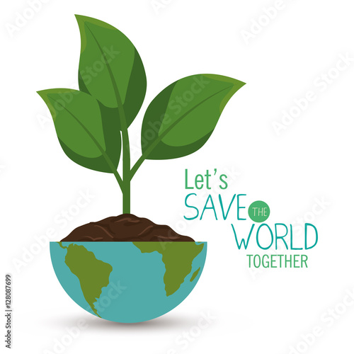 save the world concept icon vector illustration design