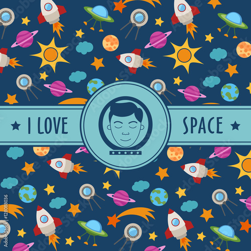 Vector space pattern. Cosmic background.