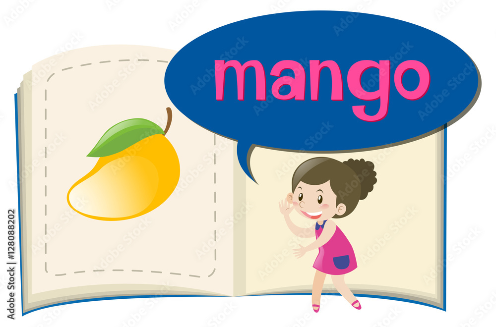 Word mango on children book Word mango on children book
