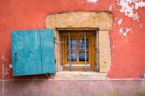 Window in the Alsace village of Turckheim, France